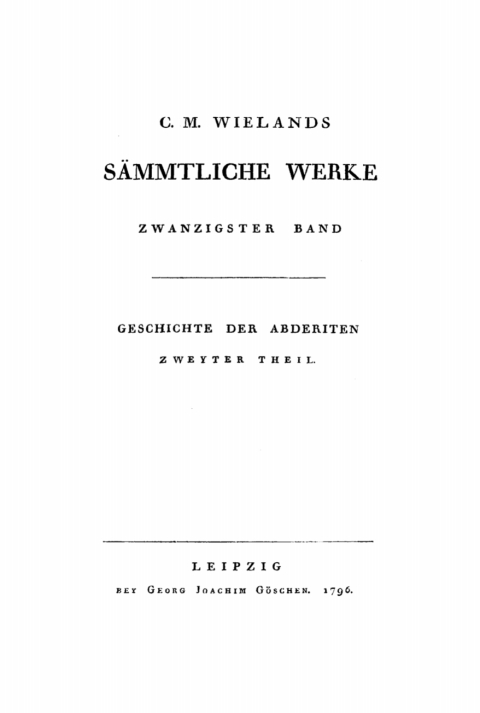 Cover image for book Geschichte der Abderiten, Teil 2