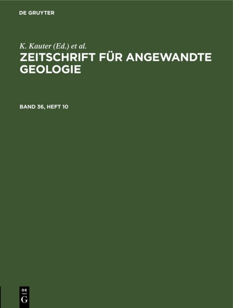 Cover image for book Zeitschrift für Angewandte Geologie. Band 36, Heft 10