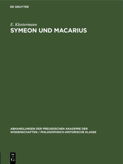 Cover image for book Symeon und Macarius