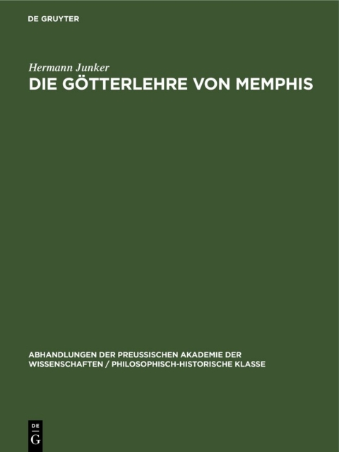 Cover image for book Die Götterlehre von Memphis