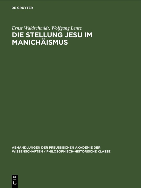 Cover image for book Die Stellung Jesu im Manichäismus