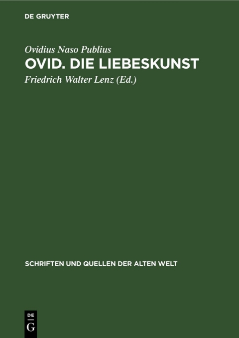 Cover image for book Ovid. Die Liebeskunst