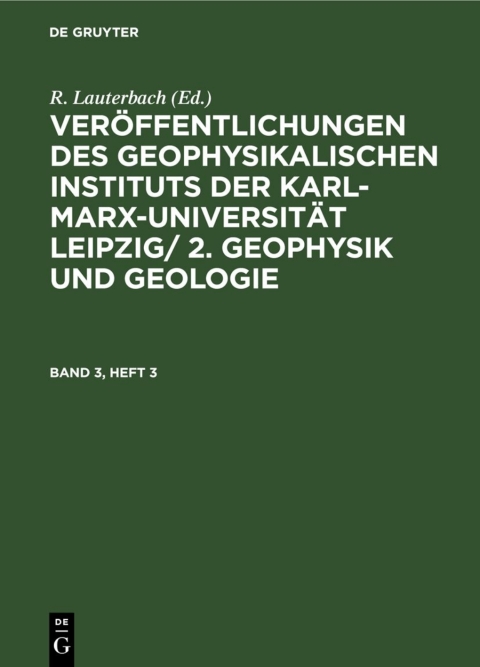 Cover image for book Geophysik und Geologie. Band 3, Heft 3