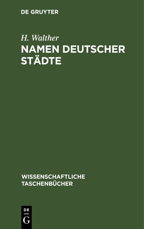 Cover image for book Namen deutscher Städte