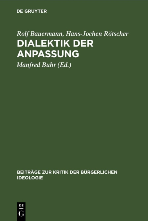 Cover image for book Dialektik der Anpassung
