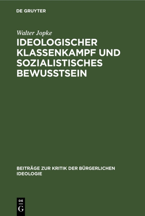 Cover image for book Ideologischer Klassenkampf und sozialistisches Bewußtsein