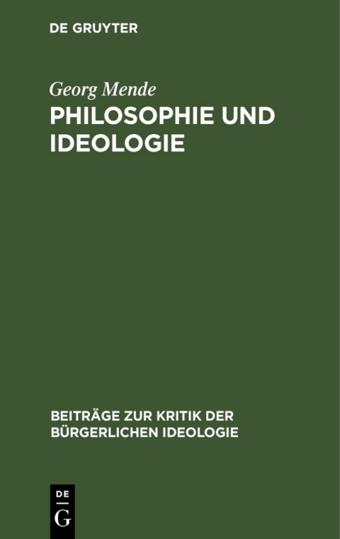 Cover image for book Philosophie und Ideologie