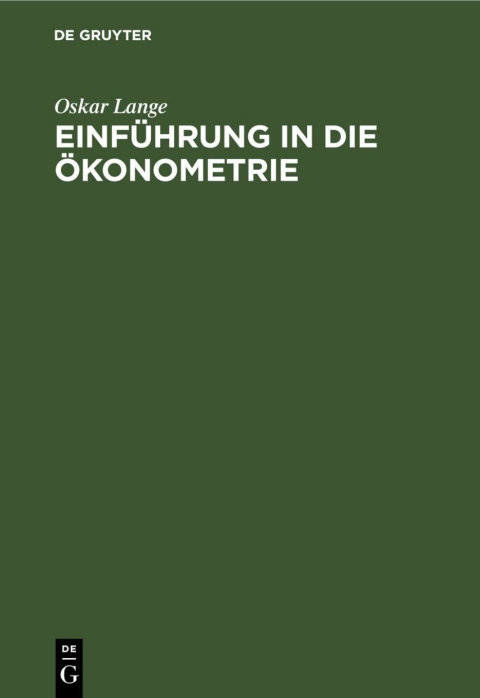 Cover image for book Einführung in die Ökonometrie