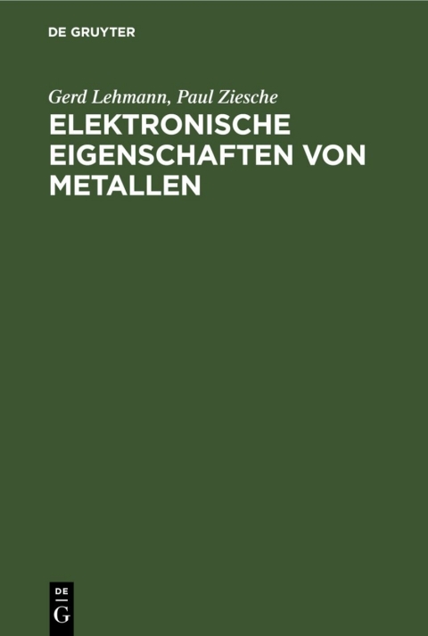 Cover image for book Elektronische Eigenschaften von Metallen