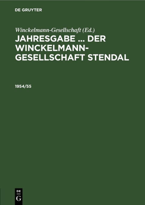 Cover image for book Jahresgabe ... der Winckelmann-Gesellschaft Stendal. 1954/55