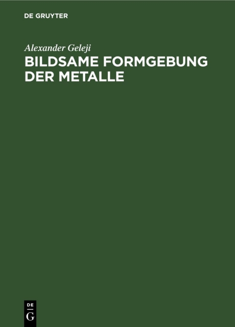 Cover image for book Bildsame Formgebung der Metalle