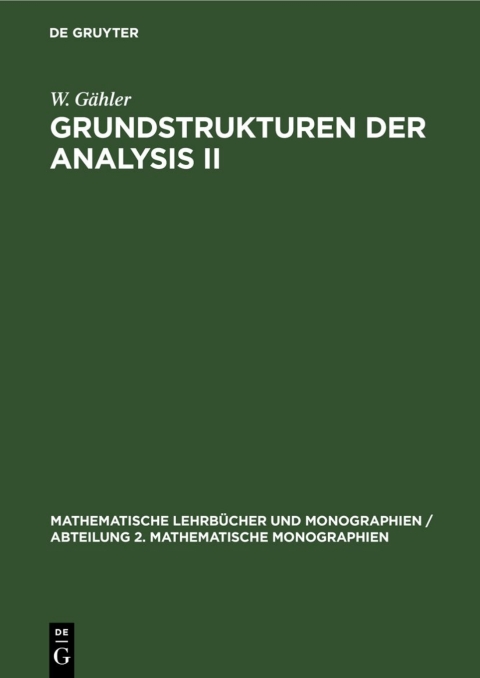 Cover image for book Grundstrukturen der Analysis II