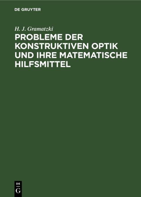 Cover image for book Probleme der konstruktiven Optik und ihre matematische Hilfsmittel