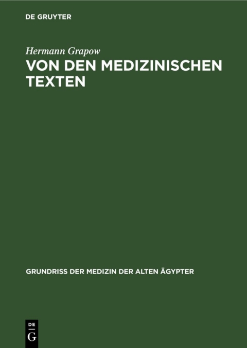 Cover image for book Von den medizinischen Texten