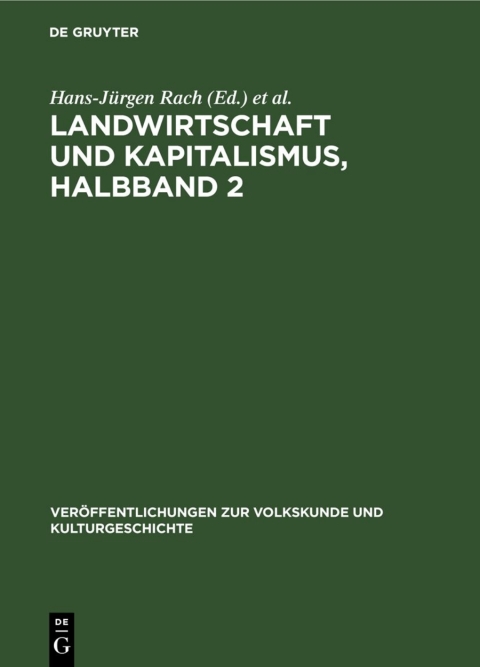 Cover image for book Landwirtschaft und Kapitalismus, Halbband 2