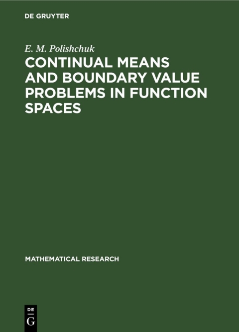 Cover image for book Continual Means and Boundary Value Problems in Function Spaces