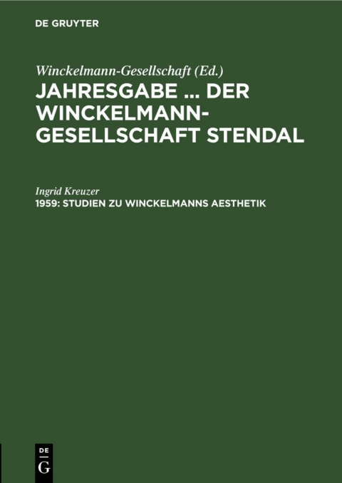 Cover image for book Studien zu Winckelmanns Aesthetik