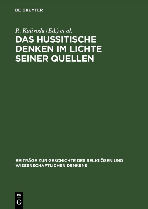 Cover image for book Das hussitische Denken im Lichte seiner Quellen