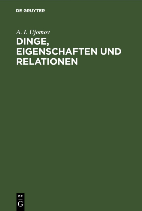Cover image for book Dinge, Eigenschaften und Relationen