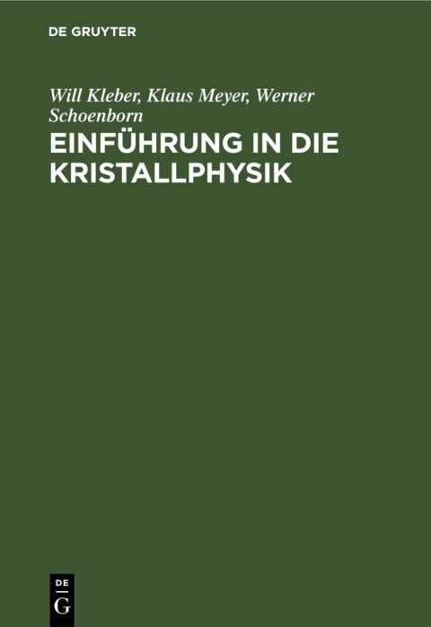 Cover image for book Einführung in die Kristallphysik