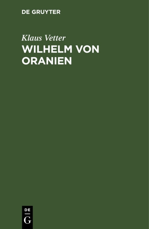 Cover image for book Wilhelm von Oranien