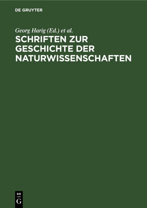 Cover image for book Schriften zur Geschichte der Naturwissenschaften