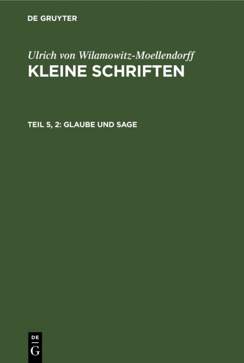 Cover image for book Glaube und Sage