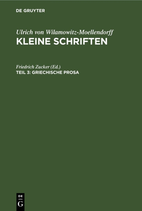 Cover image for book Griechische Prosa
