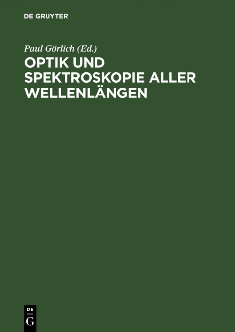 Cover image for book Optik und Spektroskopie aller Wellenlängen