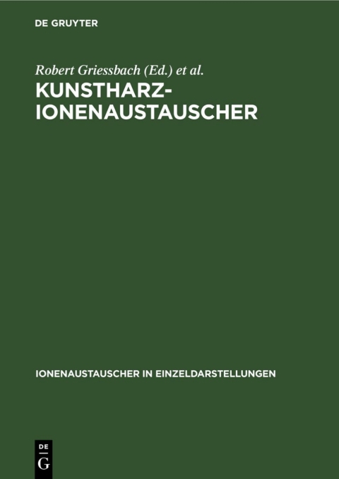 Cover image for book Kunstharz-Ionenaustauscher