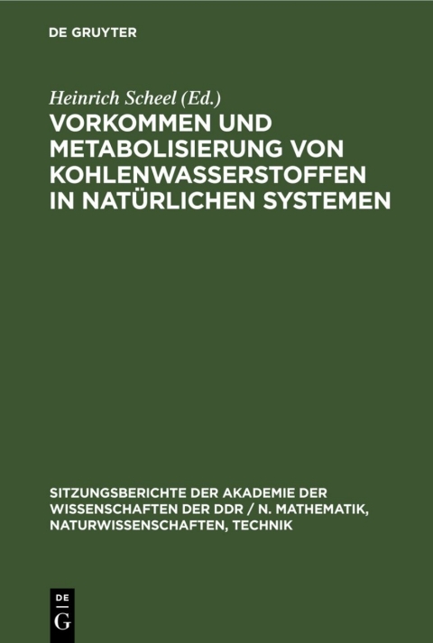 Cover image for book Vorkommen und Metabolisierung von Kohlenwasserstoffen in natürlichen Systemen