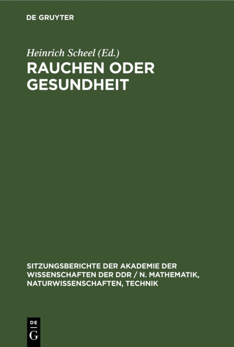 Cover image for book Rauchen oder Gesundheit
