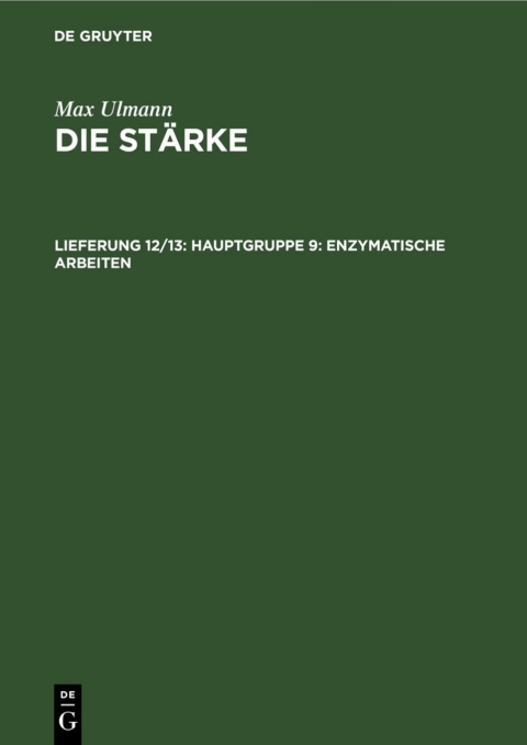 Cover image for book Hauptgruppe 9: Enzymatische Arbeiten