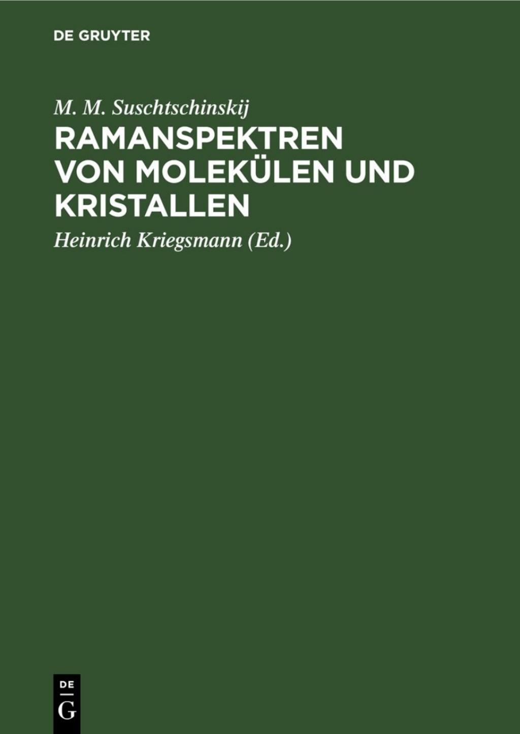 Page Fidelity Ramanspektren von Molekülen und Kristallen; $168.71