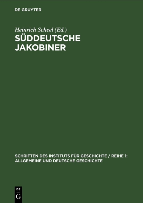 Cover image for book Süddeutsche Jakobiner