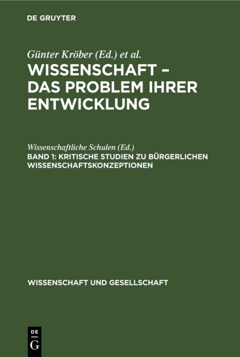 Cover image for book Kritische Studien zu bürgerlichen Wissenschaftskonzeptionen