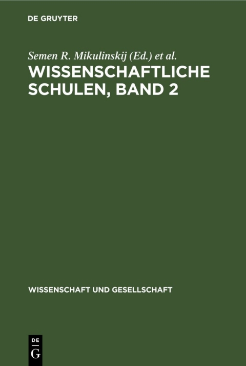 Cover image for book Wissenschaftliche Schulen, Band 2