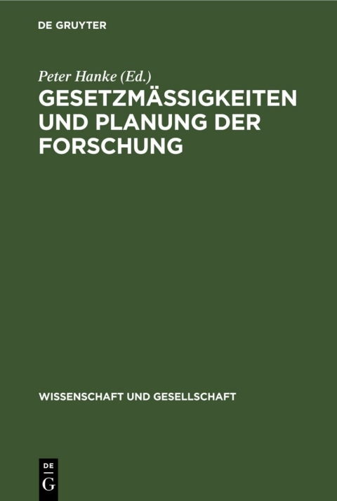 Cover image for book Gesetzmäßigkeiten und Planung der Forschung