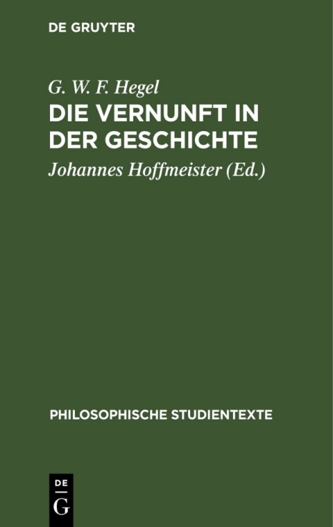 Cover image for book Die Vernunft in der Geschichte