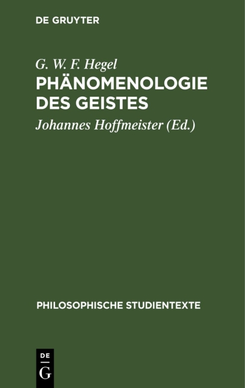 Cover image for book Phänomenologie des Geistes