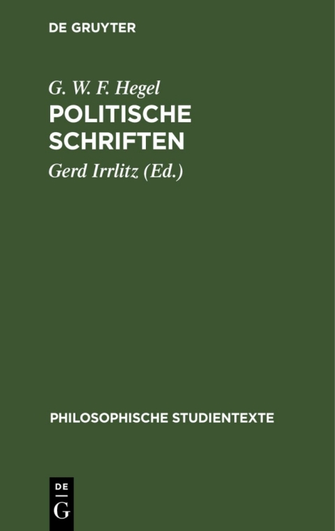 Cover image for book Politische Schriften