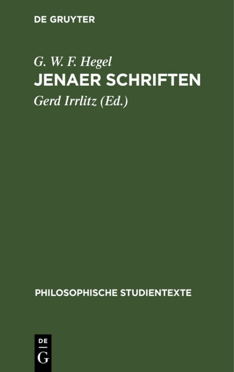 Cover image for book Jenaer Schriften