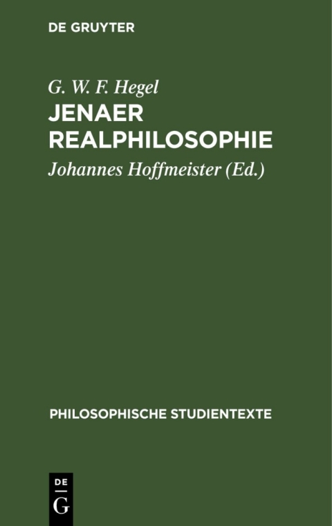 Cover image for book Jenaer Realphilosophie