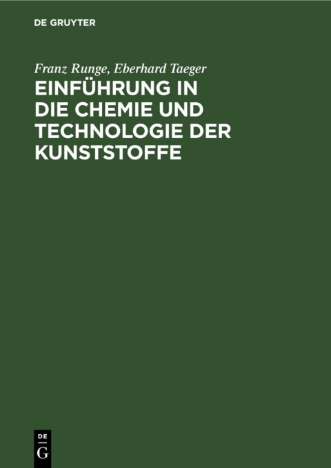 Cover image for book Einführung in die Chemie und Technologie der Kunststoffe