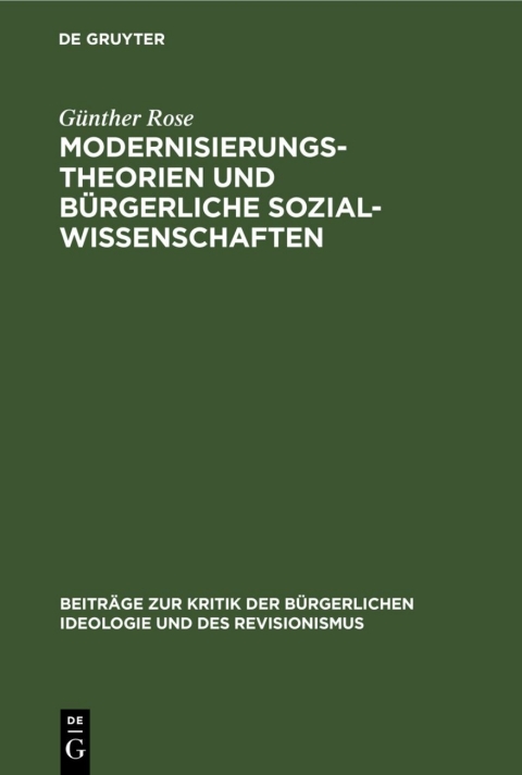Cover image for book Modernisierungstheorien und bürgerliche Sozialwissenschaften