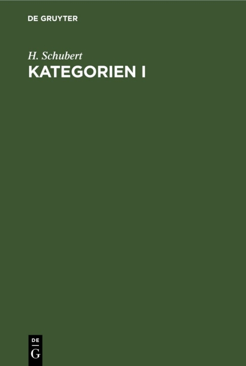 Cover image for book Kategorien I