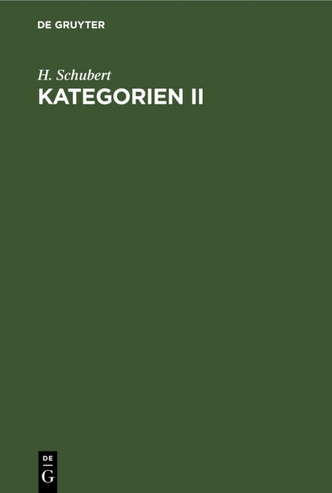 Cover image for book Kategorien II
