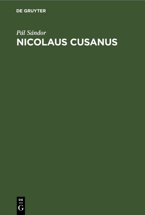 Cover image for book Nicolaus Cusanus