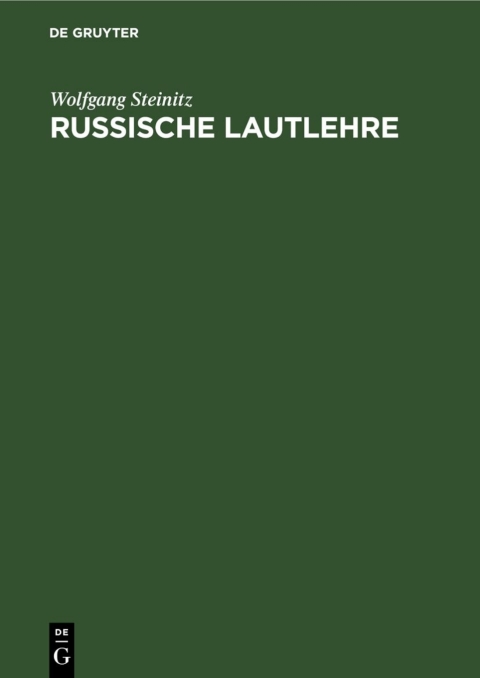 Cover image for book Russische Lautlehre