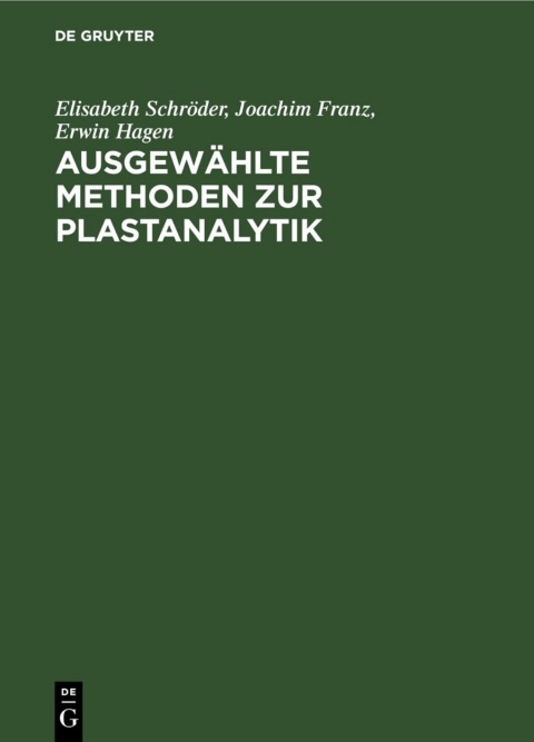 Cover image for book Ausgewählte Methoden zur Plastanalytik
